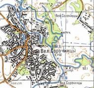 Топографічна карта Великих Сорочинців